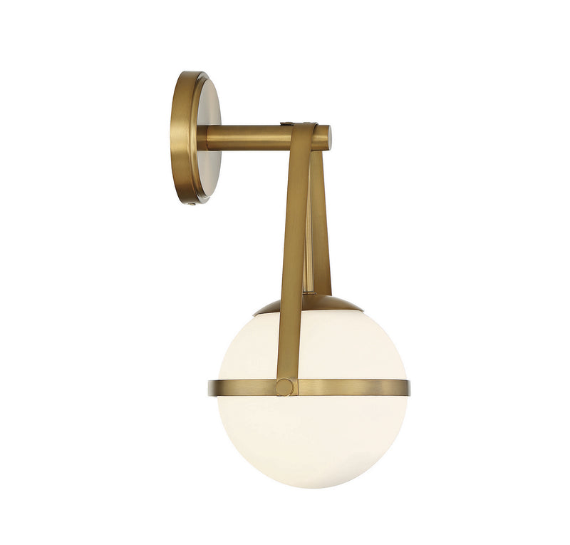 One Light Wall Sconce<br /><span style="color:#4AB0CE;">Entrega: 4-10 dias en USA</span><br /><span style="color:#4AB0CE;font-size:60%;">PREGUNTE POR ENTREGA EN PANAMA</span><br />Collection: Polson<br />Finish: Warm Brass