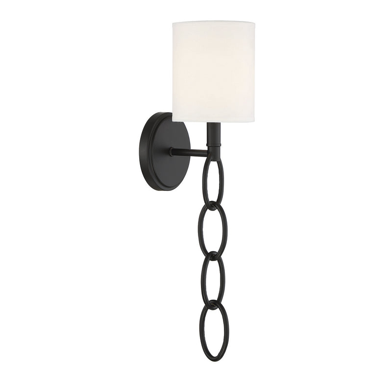 One Light Wall Sconce<br /><span style="color:#4AB0CE;">Entrega: 4-10 dias en USA</span><br /><span style="color:#4AB0CE;font-size:60%;">PREGUNTE POR ENTREGA EN PANAMA</span><br />Collection: Joffree<br />Finish: Matte Black