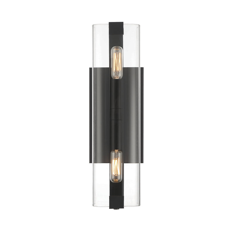 Two Light Wall Sconce<br /><span style="color:#4AB0CE;">Entrega: 4-10 dias en USA</span><br /><span style="color:#4AB0CE;font-size:60%;">PREGUNTE POR ENTREGA EN PANAMA</span><br />Collection: Winfield<br />Finish: Matte Black