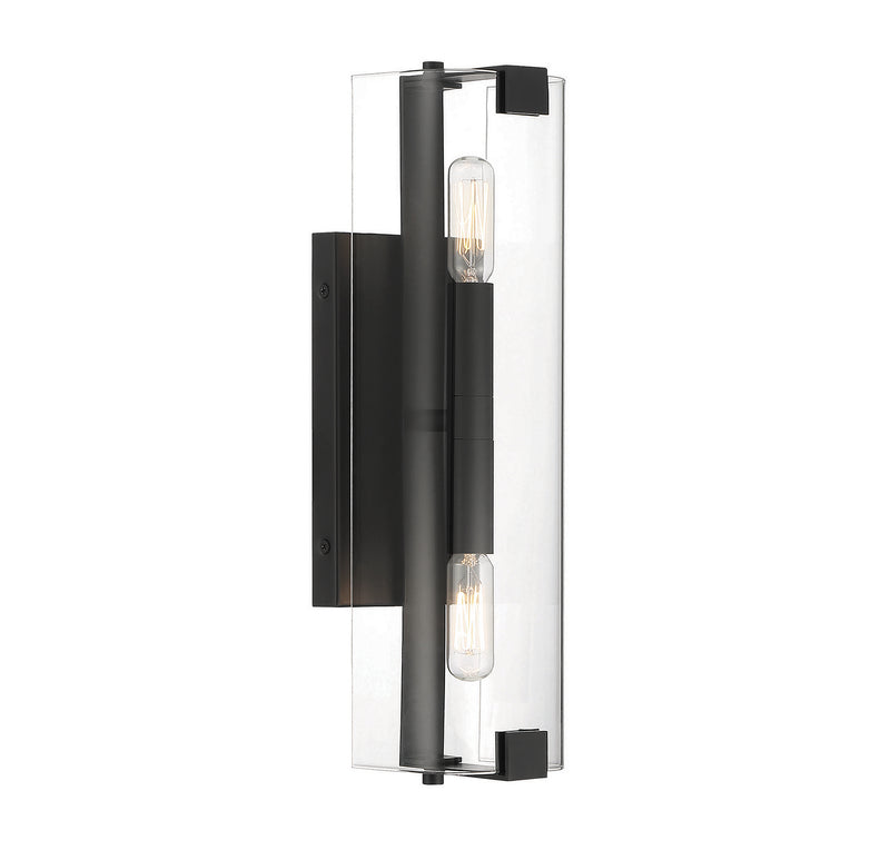 Two Light Wall Sconce<br /><span style="color:#4AB0CE;">Entrega: 4-10 dias en USA</span><br /><span style="color:#4AB0CE;font-size:60%;">PREGUNTE POR ENTREGA EN PANAMA</span><br />Collection: Winfield<br />Finish: Matte Black