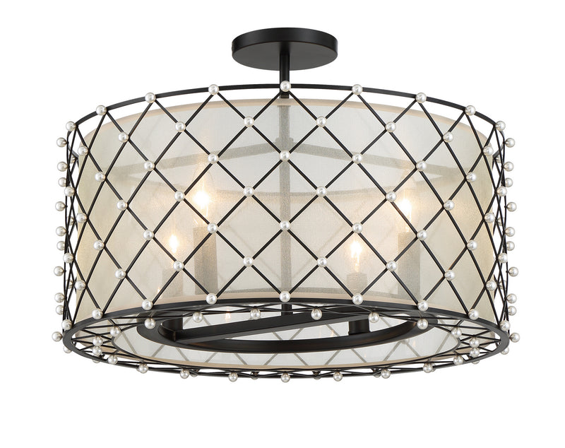 Minka-Lavery - 2864-66A - Four Light Convertible Pendant - Sheer Elegance - Coal