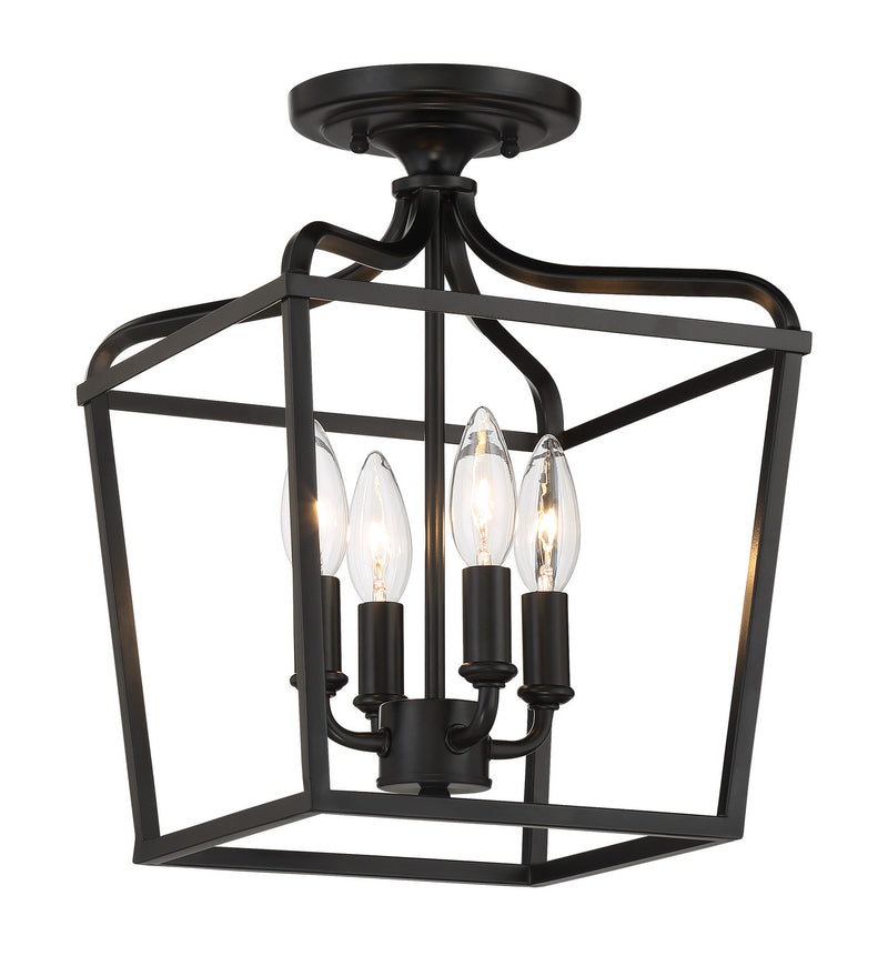 Minka-Lavery - 4445-66A - Four Light Foyer/Semi Flush - Laurel Estate - Coal