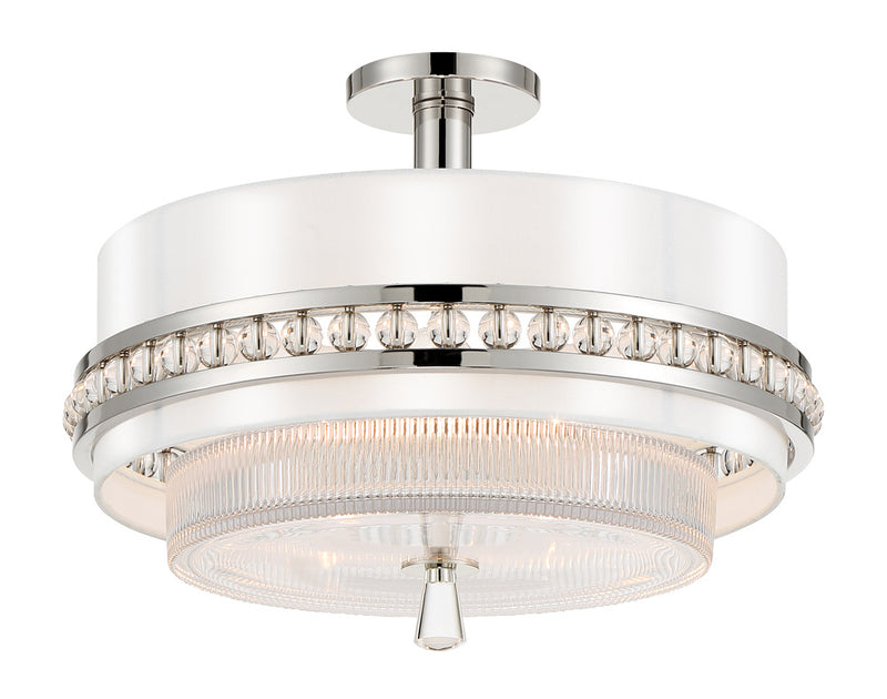Metropolitan - N7383-613 - Three Light Convertible Semi Flush / Pendant - Sutton - Polished Nickel