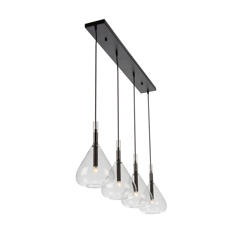 Four Light Island Pendant<br /><span style="color:#4AB0CE;">Entrega: 4-10 dias en USA</span><br /><span style="color:#4AB0CE;font-size:60%;">PREGUNTE POR ENTREGA EN PANAMA</span><br />Collection: Conic<br />Finish: Black