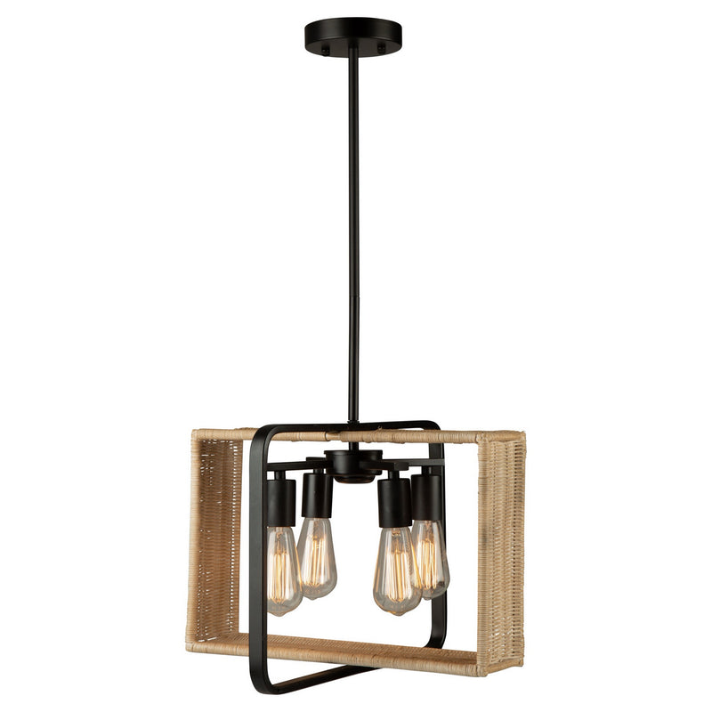 Four Light Pendant<br /><span style="color:#4AB0CE;">Entrega: 4-10 dias en USA</span><br /><span style="color:#4AB0CE;font-size:60%;">PREGUNTE POR ENTREGA EN PANAMA</span><br />Collection: Perris<br />Finish: Black