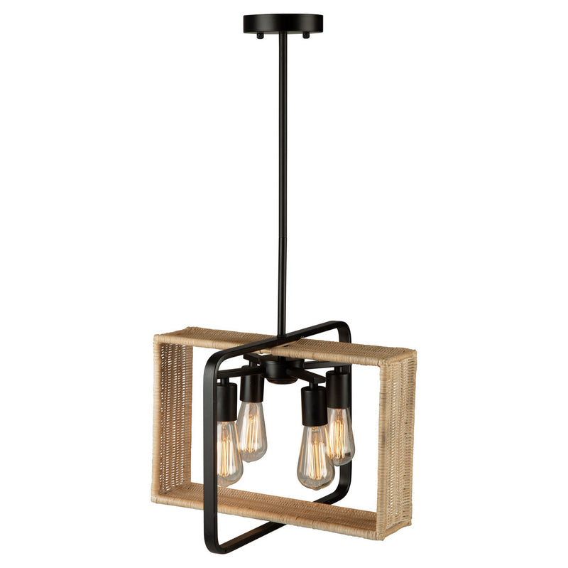 Four Light Pendant<br /><span style="color:#4AB0CE;">Entrega: 4-10 dias en USA</span><br /><span style="color:#4AB0CE;font-size:60%;">PREGUNTE POR ENTREGA EN PANAMA</span><br />Collection: Perris<br />Finish: Black