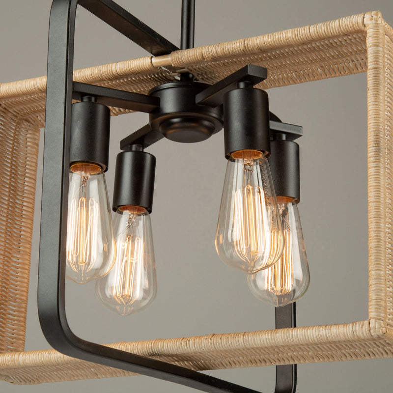 Four Light Pendant<br /><span style="color:#4AB0CE;">Entrega: 4-10 dias en USA</span><br /><span style="color:#4AB0CE;font-size:60%;">PREGUNTE POR ENTREGA EN PANAMA</span><br />Collection: Perris<br />Finish: Black