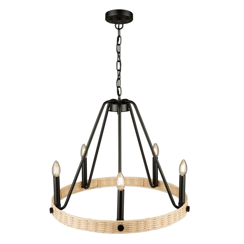 Five Light Chandelier<br /><span style="color:#4AB0CE;">Entrega: 4-10 dias en USA</span><br /><span style="color:#4AB0CE;font-size:60%;">PREGUNTE POR ENTREGA EN PANAMA</span><br />Collection: Perris<br />Finish: Black