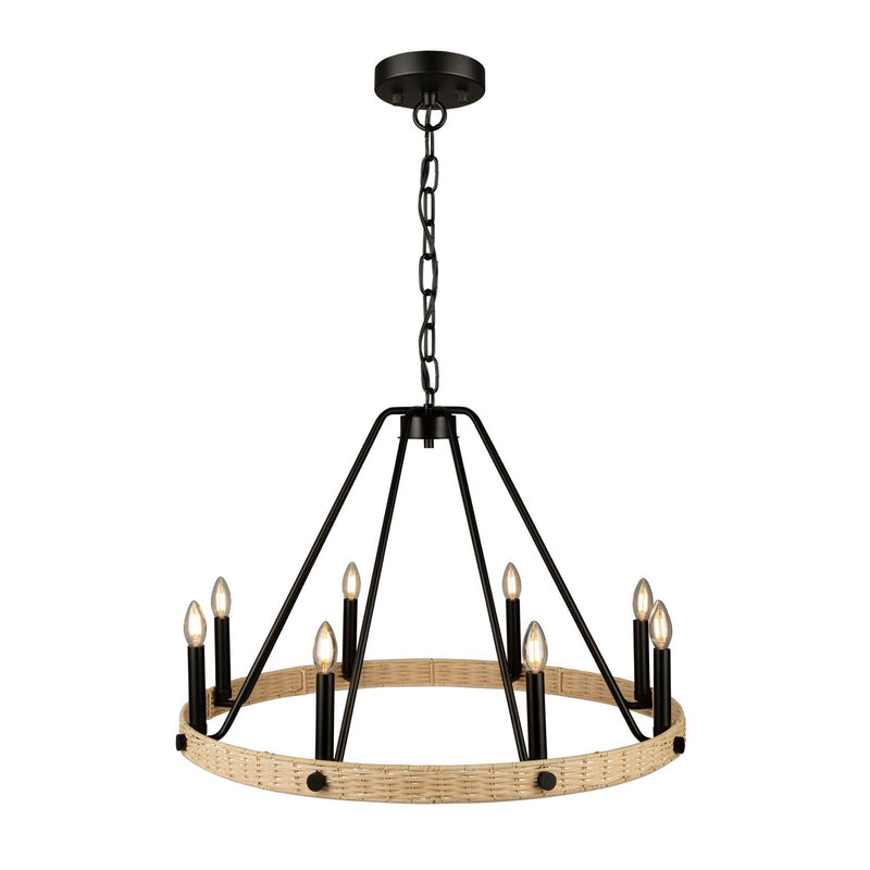 Eight Light Chandelier<br /><span style="color:#4AB0CE;">Entrega: 4-10 dias en USA</span><br /><span style="color:#4AB0CE;font-size:60%;">PREGUNTE POR ENTREGA EN PANAMA</span><br />Collection: Perris<br />Finish: Black