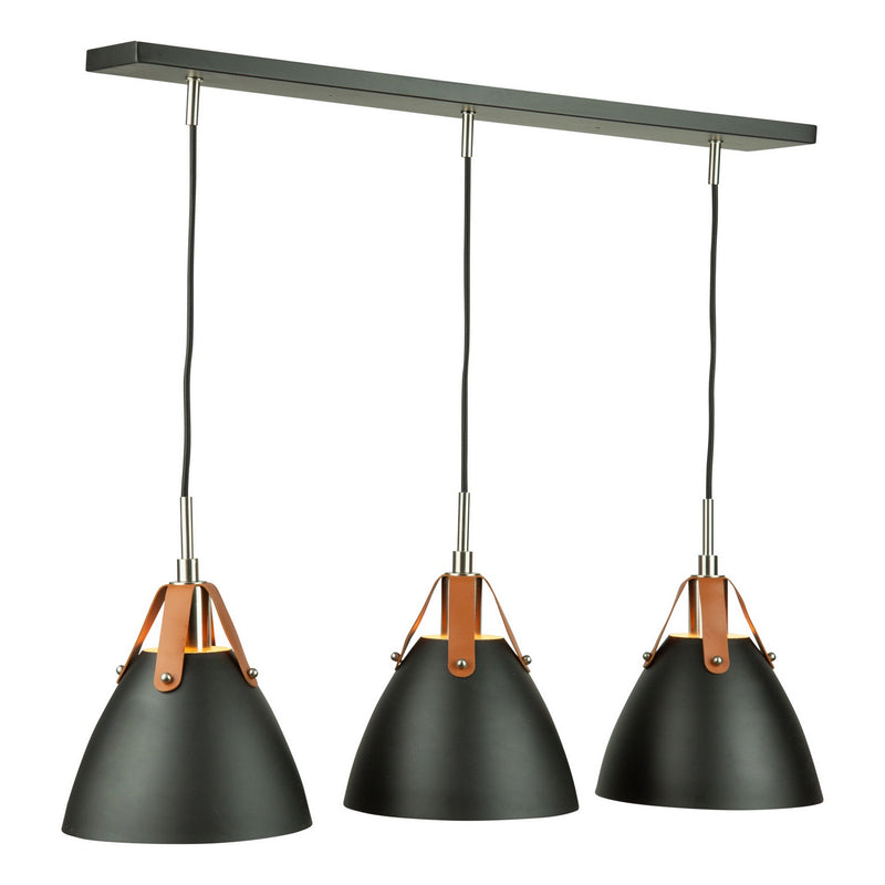 Three Light Island Pendant<br /><span style="color:#4AB0CE;">Entrega: 4-10 dias en USA</span><br /><span style="color:#4AB0CE;font-size:60%;">PREGUNTE POR ENTREGA EN PANAMA</span><br />Collection: Tote<br />Finish: Black