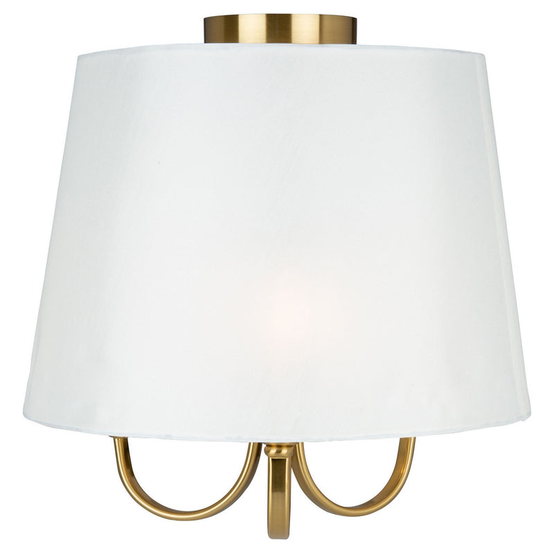 Three Light Semi-Flush Mount<br /><span style="color:#4AB0CE;">Entrega: 4-10 dias en USA</span><br /><span style="color:#4AB0CE;font-size:60%;">PREGUNTE POR ENTREGA EN PANAMA</span><br />Collection: Rhythm<br />Finish: Brushed Gold