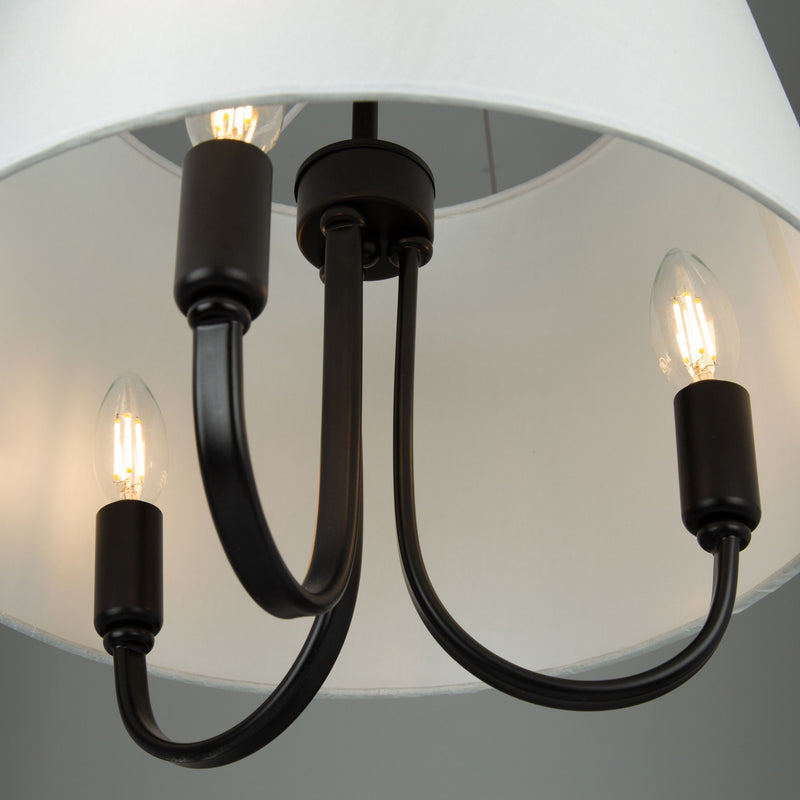 Three Light Semi-Flush Mount<br /><span style="color:#4AB0CE;">Entrega: 4-10 dias en USA</span><br /><span style="color:#4AB0CE;font-size:60%;">PREGUNTE POR ENTREGA EN PANAMA</span><br />Collection: Rhythm<br />Finish: Black