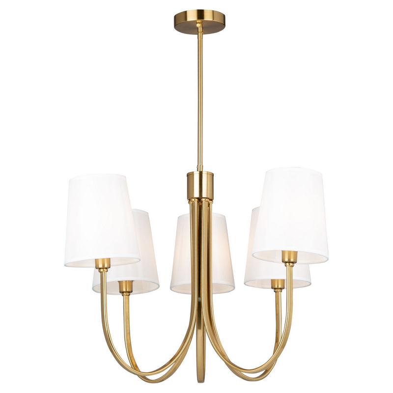 Five Light Chandelier<br /><span style="color:#4AB0CE;">Entrega: 4-10 dias en USA</span><br /><span style="color:#4AB0CE;font-size:60%;">PREGUNTE POR ENTREGA EN PANAMA</span><br />Collection: Rhythm<br />Finish: Brushed Gold