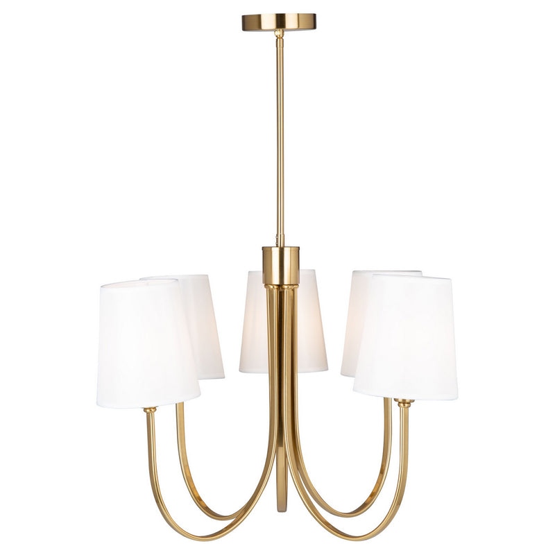 Five Light Chandelier<br /><span style="color:#4AB0CE;">Entrega: 4-10 dias en USA</span><br /><span style="color:#4AB0CE;font-size:60%;">PREGUNTE POR ENTREGA EN PANAMA</span><br />Collection: Rhythm<br />Finish: Brushed Gold