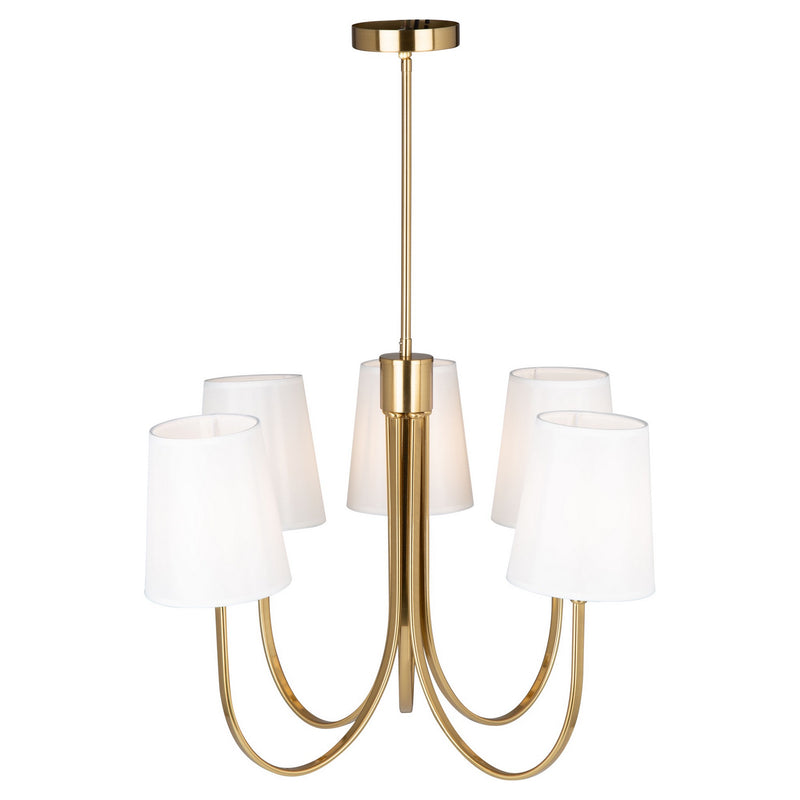 Five Light Chandelier<br /><span style="color:#4AB0CE;">Entrega: 4-10 dias en USA</span><br /><span style="color:#4AB0CE;font-size:60%;">PREGUNTE POR ENTREGA EN PANAMA</span><br />Collection: Rhythm<br />Finish: Brushed Gold
