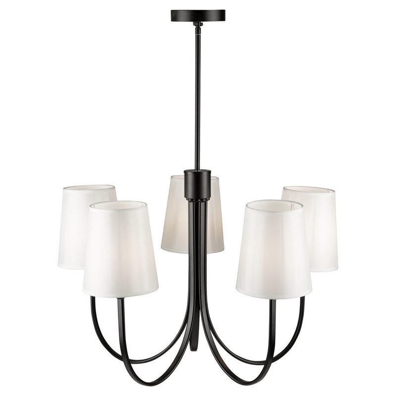 Five Light Chandelier<br /><span style="color:#4AB0CE;">Entrega: 4-10 dias en USA</span><br /><span style="color:#4AB0CE;font-size:60%;">PREGUNTE POR ENTREGA EN PANAMA</span><br />Collection: Rhythm<br />Finish: Black