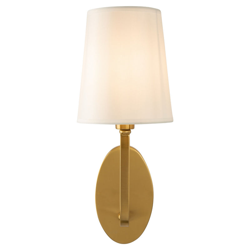 One Light Wall Sconce<br /><span style="color:#4AB0CE;">Entrega: 4-10 dias en USA</span><br /><span style="color:#4AB0CE;font-size:60%;">PREGUNTE POR ENTREGA EN PANAMA</span><br />Collection: Rhythm<br />Finish: Brushed Gold