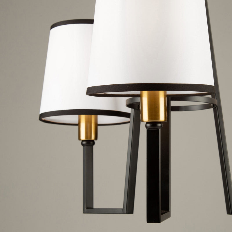 Three Light Chandelier<br /><span style="color:#4AB0CE;">Entrega: 4-10 dias en USA</span><br /><span style="color:#4AB0CE;font-size:60%;">PREGUNTE POR ENTREGA EN PANAMA</span><br />Collection: Coco<br />Finish: Gold, Black