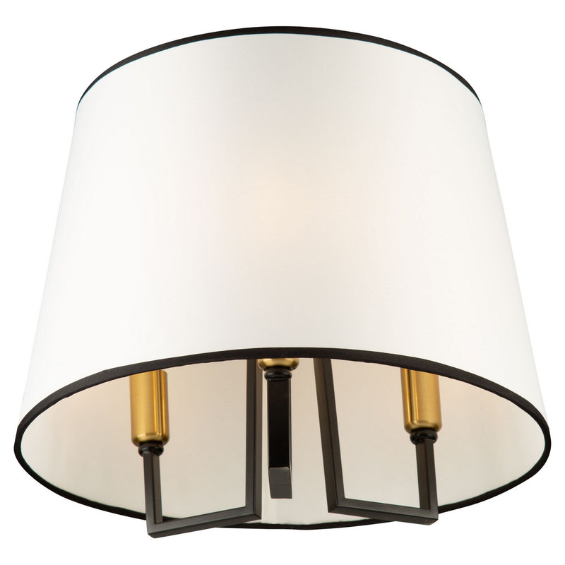 Three Light Semi-Flush Mount<br /><span style="color:#4AB0CE;">Entrega: 4-10 dias en USA</span><br /><span style="color:#4AB0CE;font-size:60%;">PREGUNTE POR ENTREGA EN PANAMA</span><br />Collection: Coco<br />Finish: Gold, Black