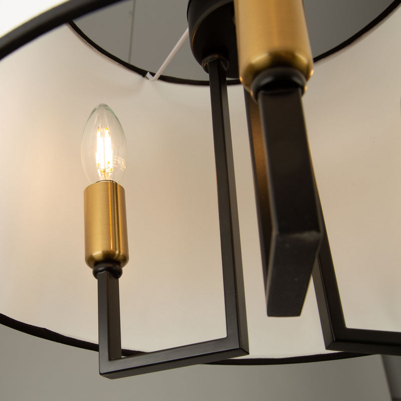 Three Light Semi-Flush Mount<br /><span style="color:#4AB0CE;">Entrega: 4-10 dias en USA</span><br /><span style="color:#4AB0CE;font-size:60%;">PREGUNTE POR ENTREGA EN PANAMA</span><br />Collection: Coco<br />Finish: Gold, Black