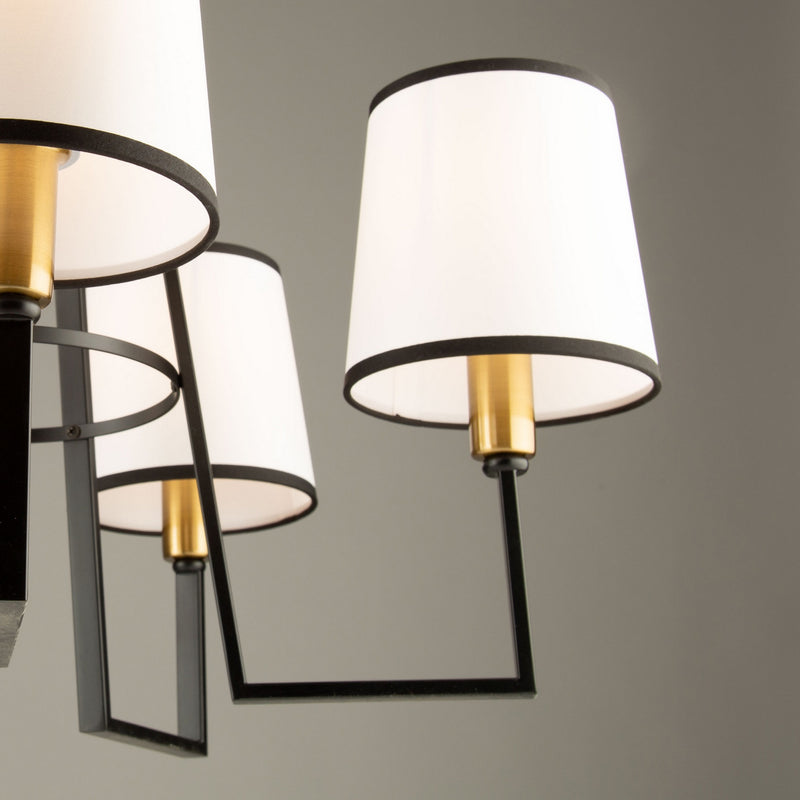 Five Light Chandelier<br /><span style="color:#4AB0CE;">Entrega: 4-10 dias en USA</span><br /><span style="color:#4AB0CE;font-size:60%;">PREGUNTE POR ENTREGA EN PANAMA</span><br />Collection: Coco<br />Finish: Gold, Black