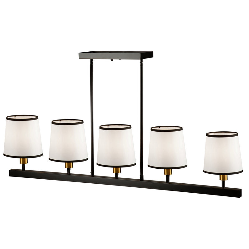 Five Light Island Pendant<br /><span style="color:#4AB0CE;">Entrega: 4-10 dias en USA</span><br /><span style="color:#4AB0CE;font-size:60%;">PREGUNTE POR ENTREGA EN PANAMA</span><br />Collection: Coco<br />Finish: Gold, Black