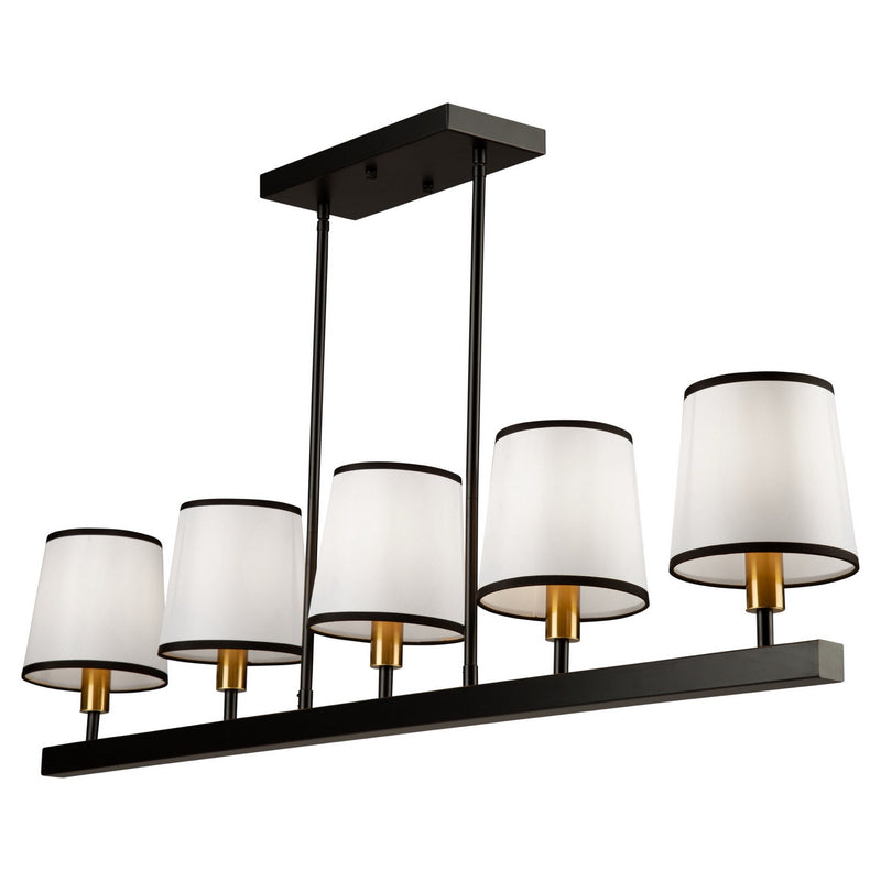Five Light Island Pendant<br /><span style="color:#4AB0CE;">Entrega: 4-10 dias en USA</span><br /><span style="color:#4AB0CE;font-size:60%;">PREGUNTE POR ENTREGA EN PANAMA</span><br />Collection: Coco<br />Finish: Gold, Black