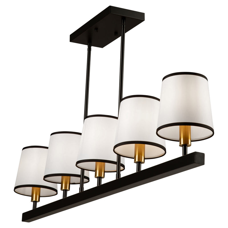 Five Light Island Pendant<br /><span style="color:#4AB0CE;">Entrega: 4-10 dias en USA</span><br /><span style="color:#4AB0CE;font-size:60%;">PREGUNTE POR ENTREGA EN PANAMA</span><br />Collection: Coco<br />Finish: Gold, Black