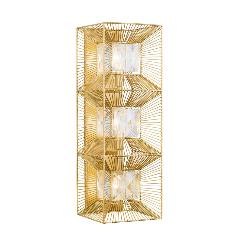 Three Light Wall Sconce<br /><span style="color:#4AB0CE;">Entrega: 4-10 dias en USA</span><br /><span style="color:#4AB0CE;font-size:60%;">PREGUNTE POR ENTREGA EN PANAMA</span><br />Collection: Arcade<br />Finish: French Gold