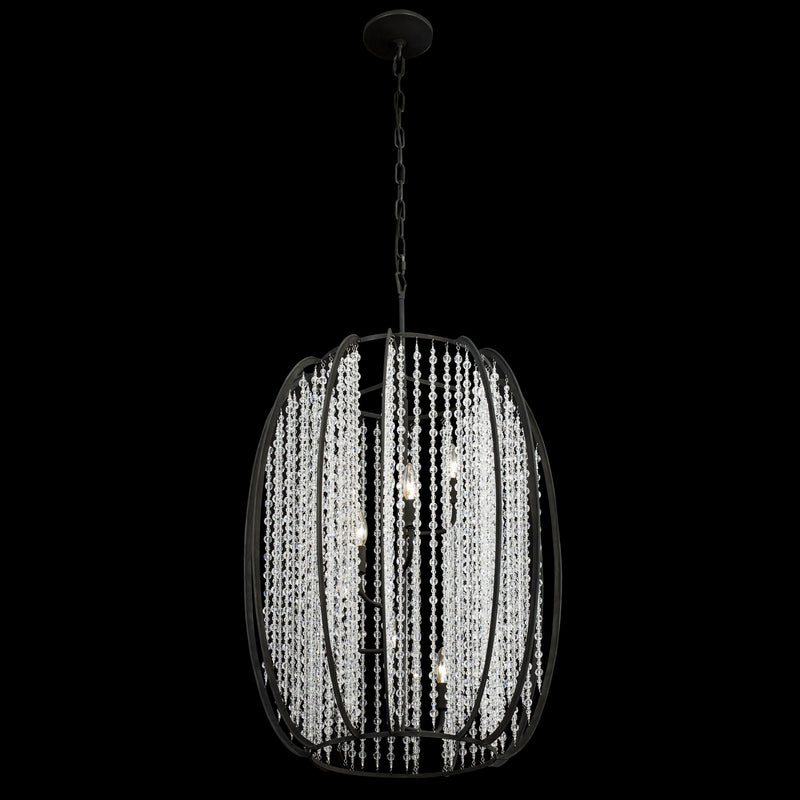 Six Light Foyer Pendant<br /><span style="color:#4AB0CE;">Entrega: 4-10 dias en USA</span><br /><span style="color:#4AB0CE;font-size:60%;">PREGUNTE POR ENTREGA EN PANAMA</span><br />Collection: Caesar<br />Finish: Carbon