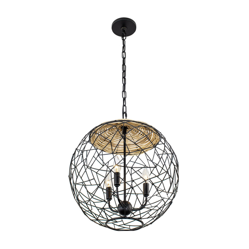 Three Light Pendant<br /><span style="color:#4AB0CE;">Entrega: 4-10 dias en USA</span><br /><span style="color:#4AB0CE;font-size:60%;">PREGUNTE POR ENTREGA EN PANAMA</span><br />Collection: Cayman<br />Finish: Black