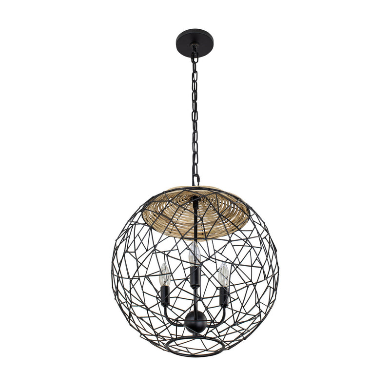 Three Light Pendant<br /><span style="color:#4AB0CE;">Entrega: 4-10 dias en USA</span><br /><span style="color:#4AB0CE;font-size:60%;">PREGUNTE POR ENTREGA EN PANAMA</span><br />Collection: Cayman<br />Finish: Black