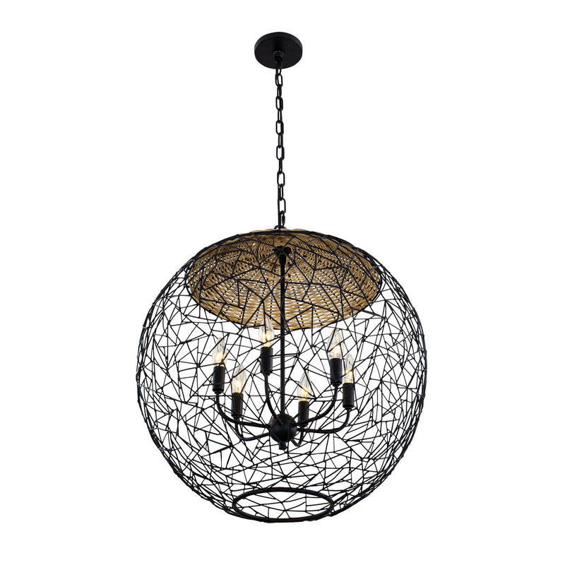 Six Light Pendant<br /><span style="color:#4AB0CE;">Entrega: 4-10 dias en USA</span><br /><span style="color:#4AB0CE;font-size:60%;">PREGUNTE POR ENTREGA EN PANAMA</span><br />Collection: Cayman<br />Finish: Black