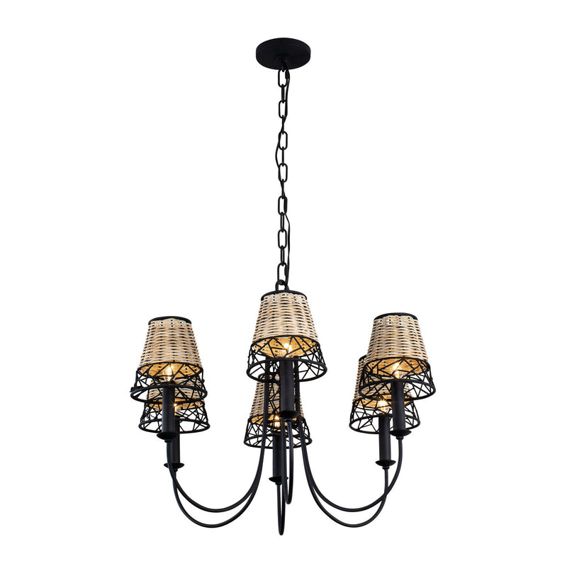 Six Light Chandelier<br /><span style="color:#4AB0CE;">Entrega: 4-10 dias en USA</span><br /><span style="color:#4AB0CE;font-size:60%;">PREGUNTE POR ENTREGA EN PANAMA</span><br />Collection: Cayman<br />Finish: Black