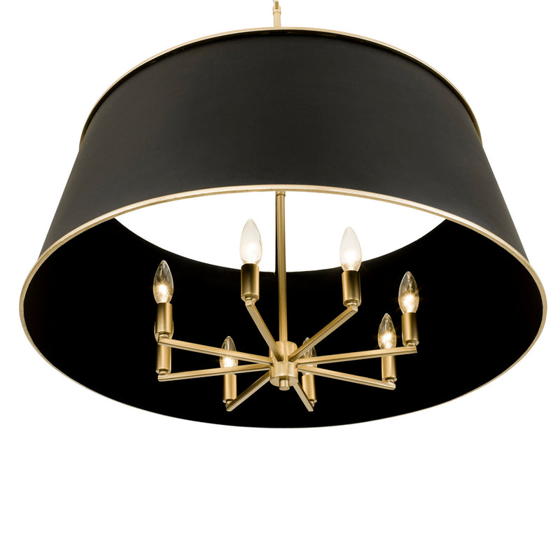 Eight Light Pendant<br /><span style="color:#4AB0CE;">Entrega: 4-10 dias en USA</span><br /><span style="color:#4AB0CE;font-size:60%;">PREGUNTE POR ENTREGA EN PANAMA</span><br />Collection: Coco<br />Finish: Matte Black/French Gold