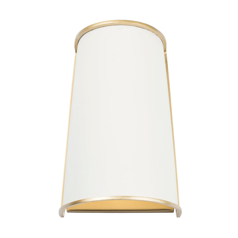 Two Light Wall Sconce<br /><span style="color:#4AB0CE;">Entrega: 4-10 dias en USA</span><br /><span style="color:#4AB0CE;font-size:60%;">PREGUNTE POR ENTREGA EN PANAMA</span><br />Collection: Coco<br />Finish: Matte White/French Gold