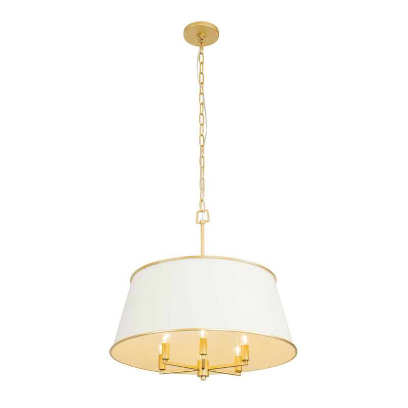 Six Light Pendant<br /><span style="color:#4AB0CE;">Entrega: 4-10 dias en USA</span><br /><span style="color:#4AB0CE;font-size:60%;">PREGUNTE POR ENTREGA EN PANAMA</span><br />Collection: Coco<br />Finish: Matte White/French Gold