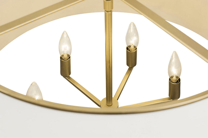 Varaluz - 364P06MWFG - Six Light Pendant - Coco - Matte White/French Gold