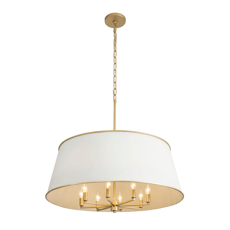 Eight Light Pendant<br /><span style="color:#4AB0CE;">Entrega: 4-10 dias en USA</span><br /><span style="color:#4AB0CE;font-size:60%;">PREGUNTE POR ENTREGA EN PANAMA</span><br />Collection: Coco<br />Finish: Matte White/French Gold