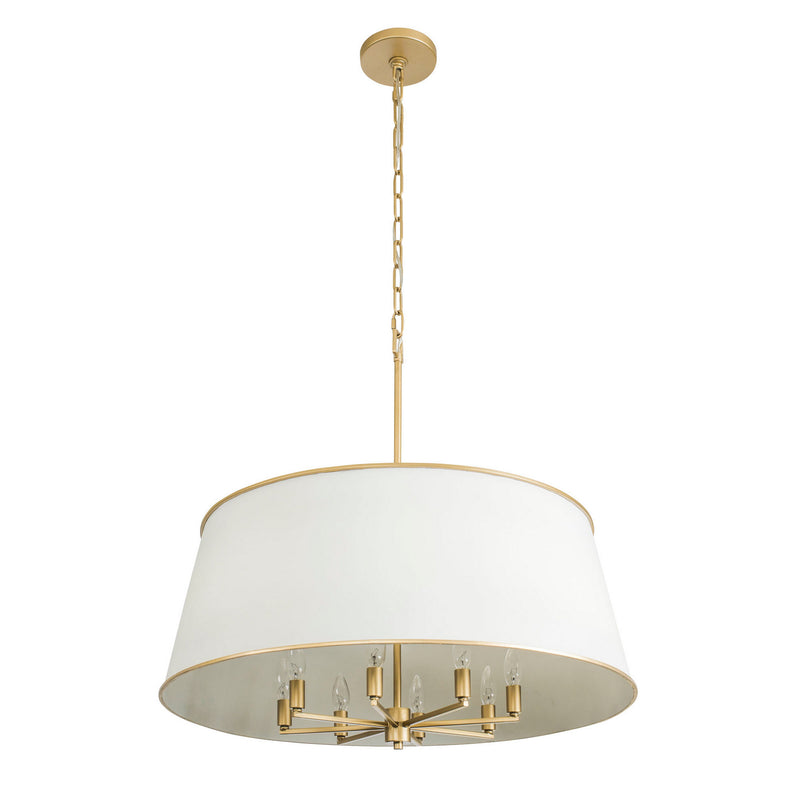 Varaluz - 364P08MWFG - Eight Light Pendant - Coco - Matte White/French Gold