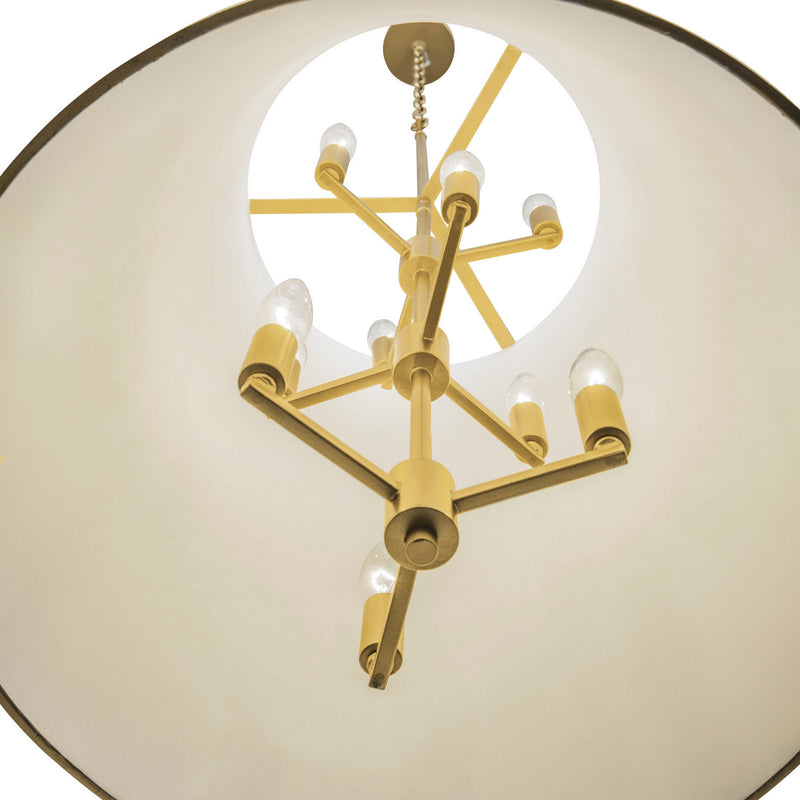 Nine Light Foyer Pendant<br /><span style="color:#4AB0CE;">Entrega: 4-10 dias en USA</span><br /><span style="color:#4AB0CE;font-size:60%;">PREGUNTE POR ENTREGA EN PANAMA</span><br />Collection: Coco<br />Finish: Matte White/French Gold