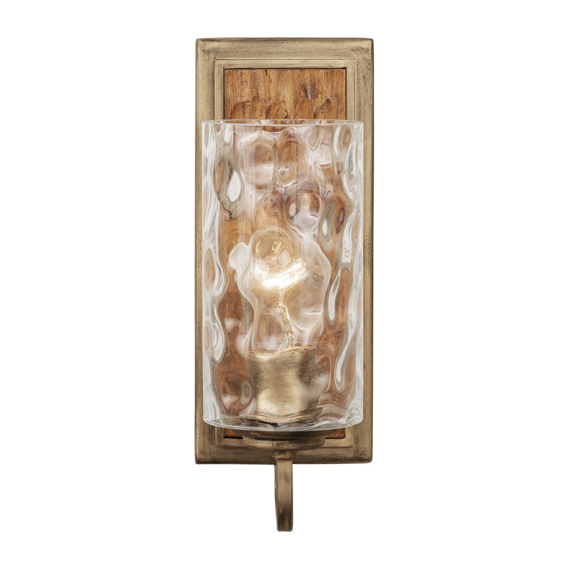 One Light Wall Sconce<br /><span style="color:#4AB0CE;">Entrega: 4-10 dias en USA</span><br /><span style="color:#4AB0CE;font-size:60%;">PREGUNTE POR ENTREGA EN PANAMA</span><br />Collection: Hammer Time<br />Finish: Havana Gold/Cinnamon