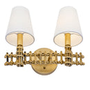 Two Light Bath<br /><span style="color:#4AB0CE;">Entrega: 4-10 dias en USA</span><br /><span style="color:#4AB0CE;font-size:60%;">PREGUNTE POR ENTREGA EN PANAMA</span><br />Collection: Nevis<br />Finish: French Gold