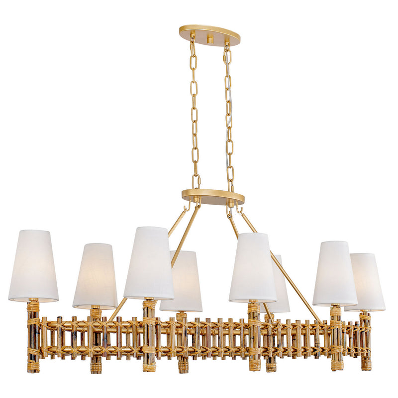 Eight Light Linear Pendant<br /><span style="color:#4AB0CE;">Entrega: 4-10 dias en USA</span><br /><span style="color:#4AB0CE;font-size:60%;">PREGUNTE POR ENTREGA EN PANAMA</span><br />Collection: Nevis<br />Finish: French Gold