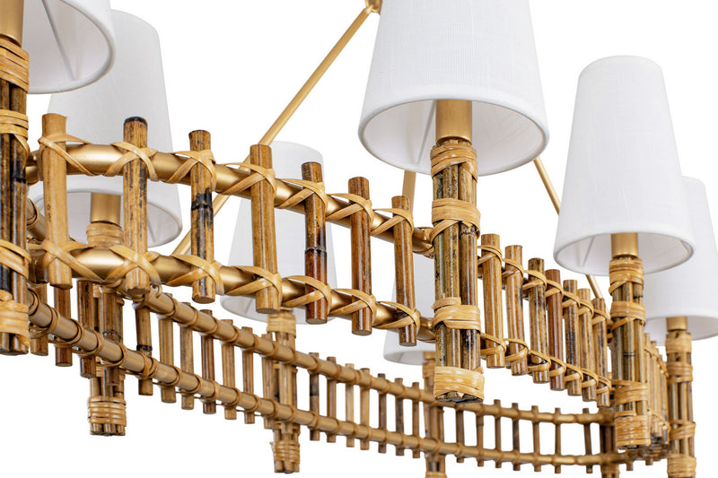 Varaluz - 360N08FG - Eight Light Linear Pendant - Nevis - French Gold