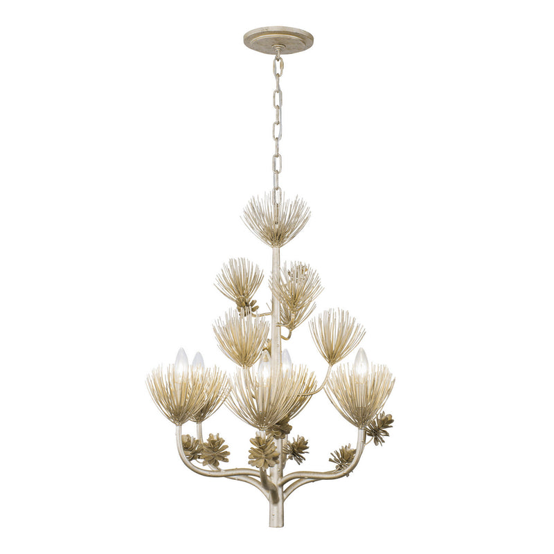 Six Light Chandelier<br /><span style="color:#4AB0CE;">Entrega: 4-10 dias en USA</span><br /><span style="color:#4AB0CE;font-size:60%;">PREGUNTE POR ENTREGA EN PANAMA</span><br />Collection: Pinion<br />Finish: Zen Gold