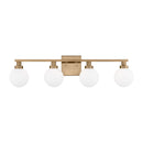Four Light Bath Vanity<br /><span style="color:#4AB0CE;">Entrega: 5-6 semanas en USA</span><br /><span style="color:#4AB0CE;font-size:60%;">PREGUNTE POR ENTREGA EN PANAMA</span><br />Collection: Clybourn<br />Finish: Satin Brass