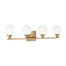 Four Light Bath Vanity<br /><span style="color:#4AB0CE;">Entrega: 5-6 semanas en USA</span><br /><span style="color:#4AB0CE;font-size:60%;">PREGUNTE POR ENTREGA EN PANAMA</span><br />Collection: Clybourn<br />Finish: Satin Brass
