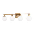 Four Light Bath Vanity<br /><span style="color:#4AB0CE;">Entrega: 5-6 semanas en USA</span><br /><span style="color:#4AB0CE;font-size:60%;">PREGUNTE POR ENTREGA EN PANAMA</span><br />Collection: Clybourn<br />Finish: Satin Brass