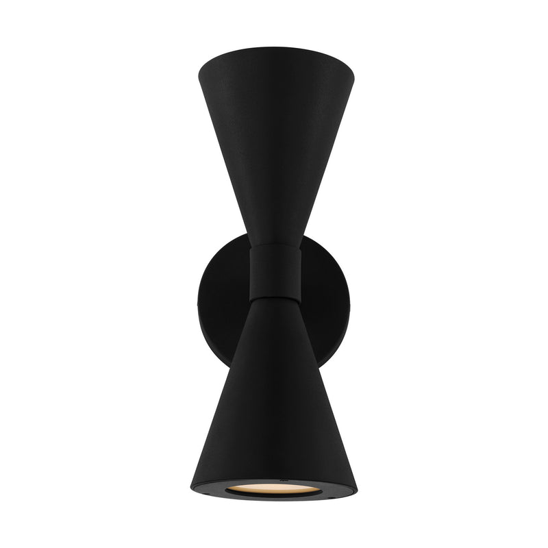 Two Light Outdoor Wall Sconce<br /><span style="color:#4AB0CE;">Entrega: 4-10 dias en USA</span><br /><span style="color:#4AB0CE;font-size:60%;">PREGUNTE POR ENTREGA EN PANAMA</span><br />Collection: Albertine<br />Finish: Textured Black